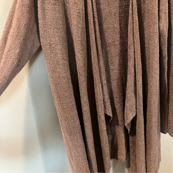 Barefoot Dreams Bamboo Chic Lite Open Drape Cardigan Charcoal Brown L/XL - Picture 5 of 7